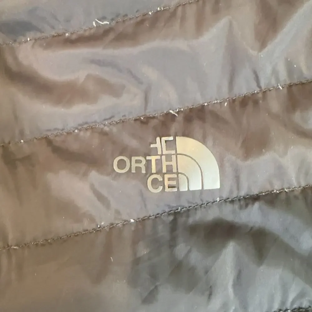 The North Face Mens M Lightweight Hooded Puffer Jacket Black Full Zip Insulated